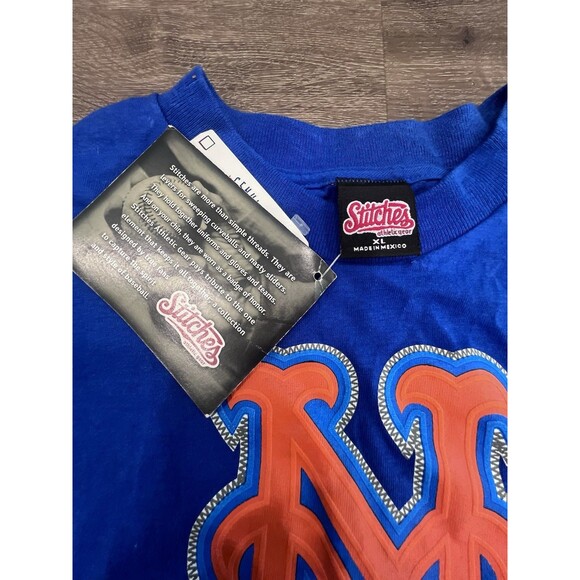 New York Mets MLB Vintage 2007 Stitches Athletic Gear Blue T-Shirt Size XL - Picture 5 of 9